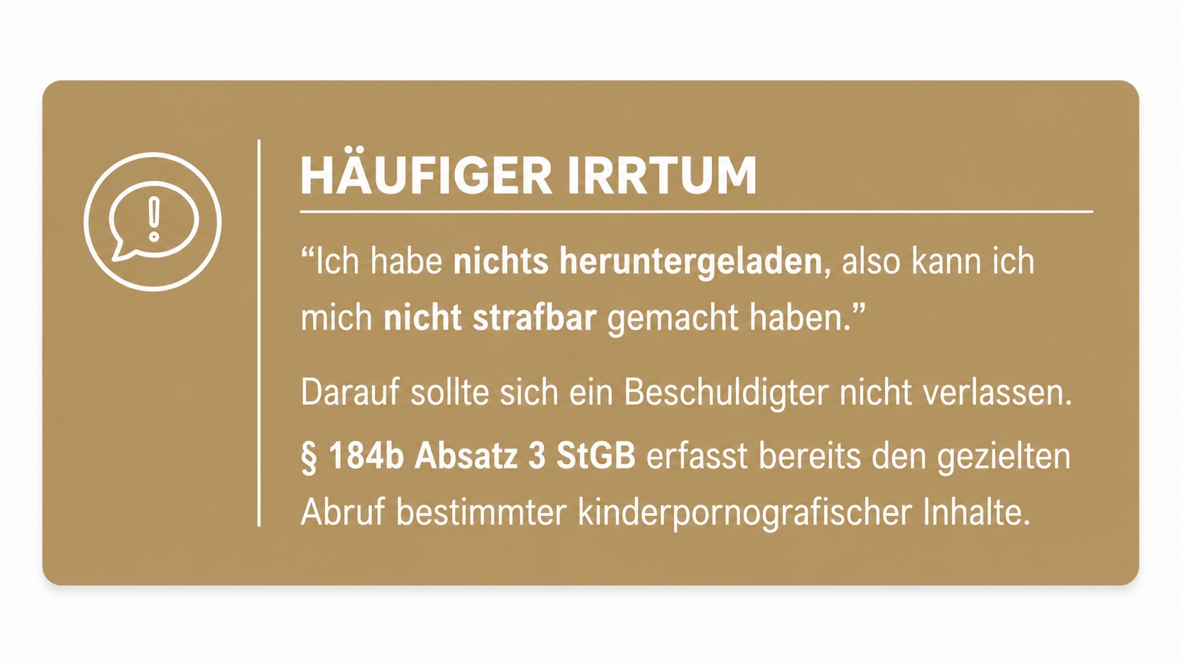 Häufiger Irrtum 184 b stgb