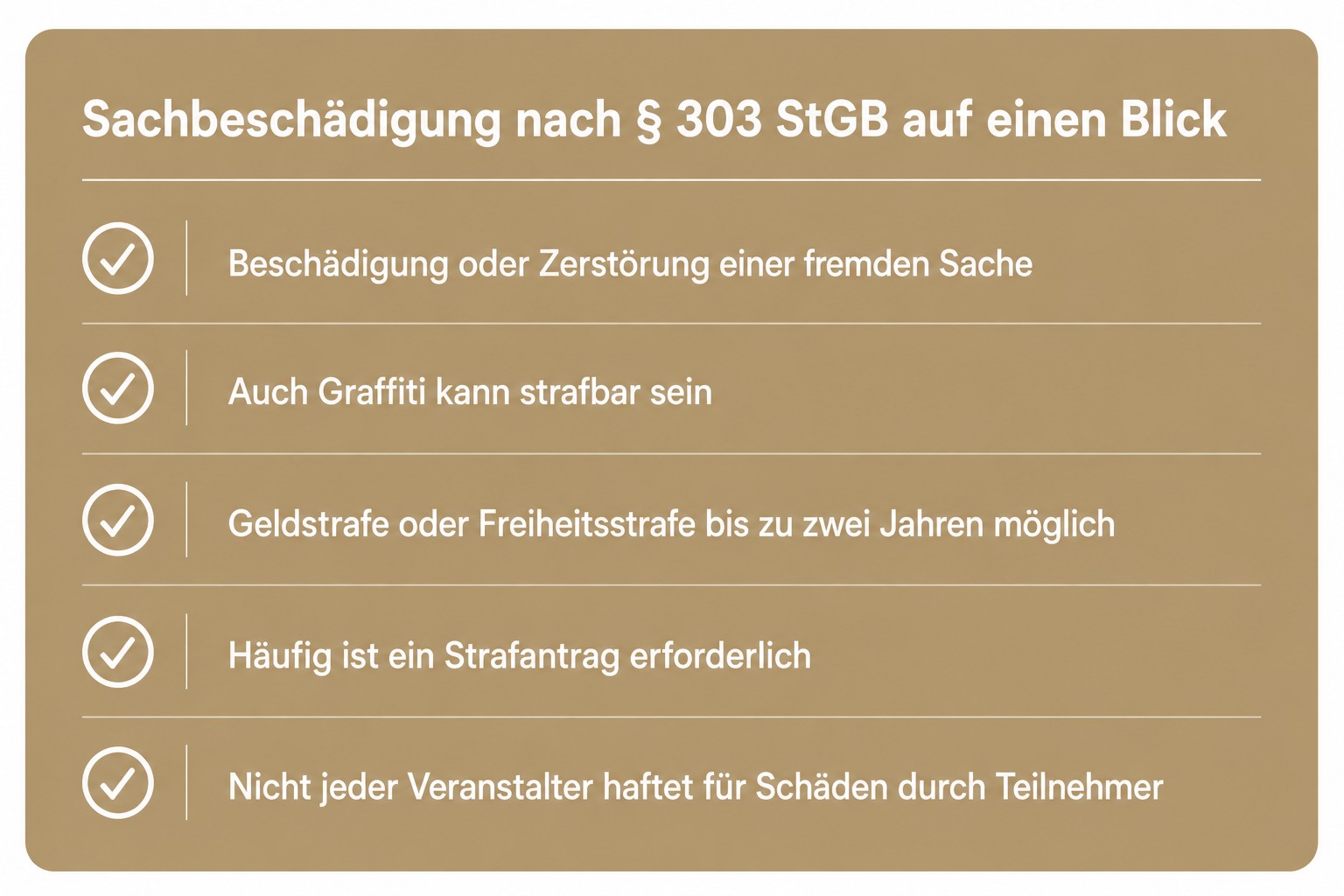 Sachbeschädigung Grafik Zusammengefasst